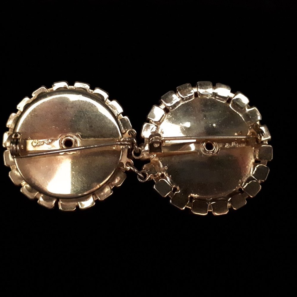 Coro Double Rhinestone Brooch - Picture 2 of 8